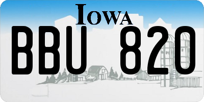 IA license plate BBU820