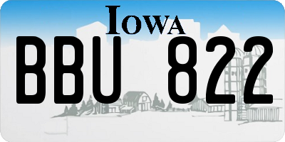 IA license plate BBU822