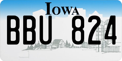 IA license plate BBU824
