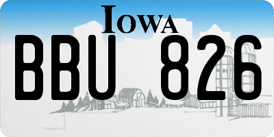 IA license plate BBU826