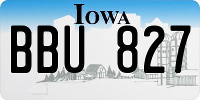 IA license plate BBU827