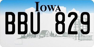 IA license plate BBU829