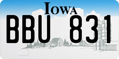 IA license plate BBU831