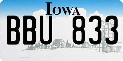 IA license plate BBU833