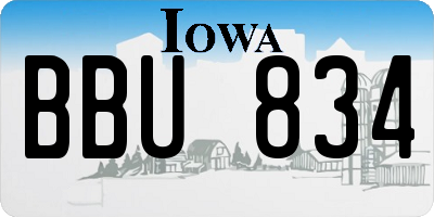IA license plate BBU834