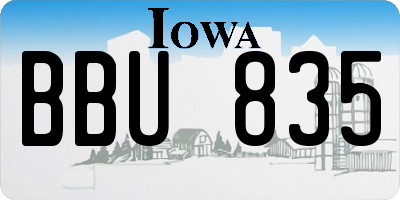 IA license plate BBU835