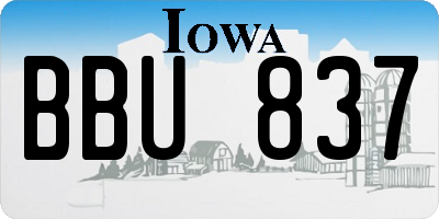 IA license plate BBU837