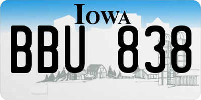 IA license plate BBU838