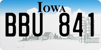 IA license plate BBU841
