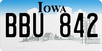 IA license plate BBU842