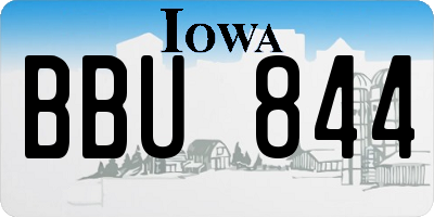 IA license plate BBU844