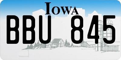 IA license plate BBU845