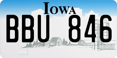IA license plate BBU846