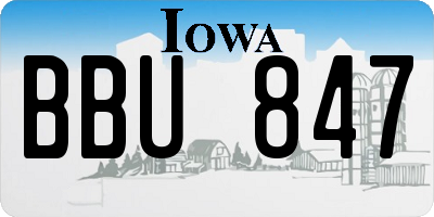 IA license plate BBU847