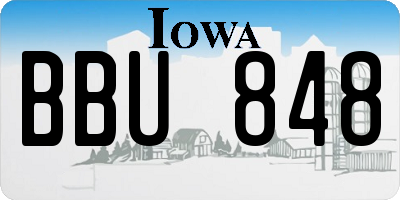 IA license plate BBU848