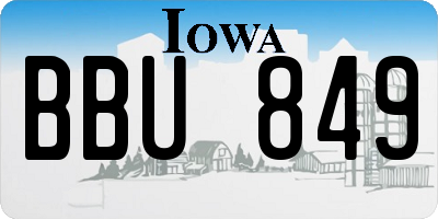 IA license plate BBU849