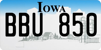 IA license plate BBU850