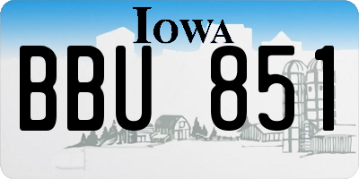IA license plate BBU851