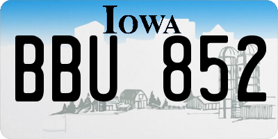IA license plate BBU852