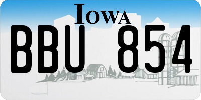 IA license plate BBU854