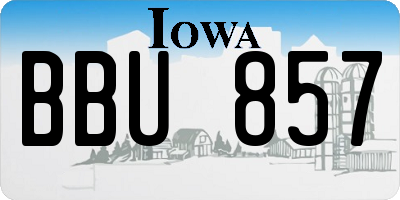 IA license plate BBU857