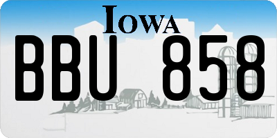 IA license plate BBU858