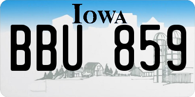IA license plate BBU859