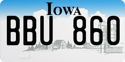 IA license plate BBU860