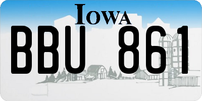 IA license plate BBU861