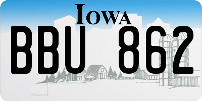 IA license plate BBU862