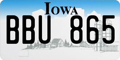 IA license plate BBU865