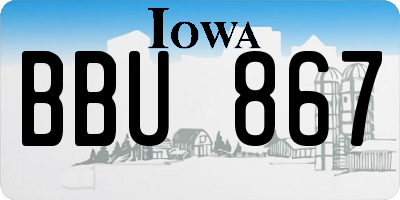 IA license plate BBU867