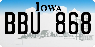 IA license plate BBU868