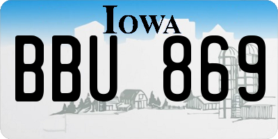 IA license plate BBU869