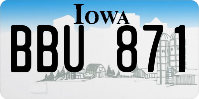IA license plate BBU871