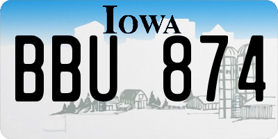 IA license plate BBU874