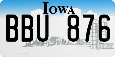 IA license plate BBU876