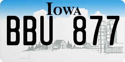 IA license plate BBU877