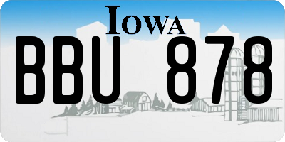 IA license plate BBU878