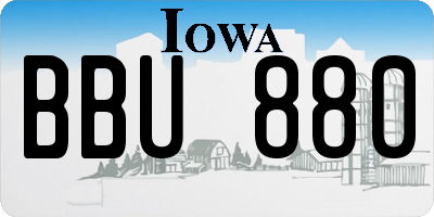 IA license plate BBU880