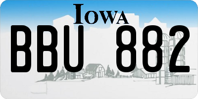 IA license plate BBU882