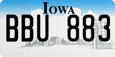 IA license plate BBU883