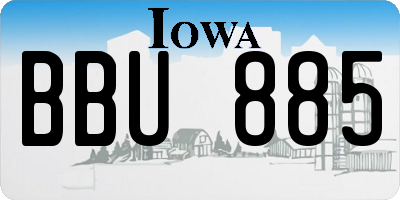 IA license plate BBU885