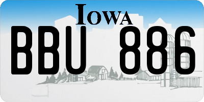 IA license plate BBU886