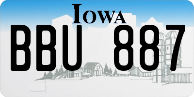 IA license plate BBU887