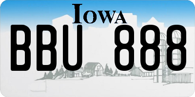 IA license plate BBU888