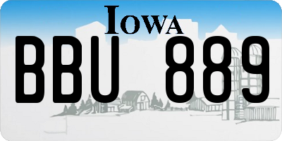 IA license plate BBU889