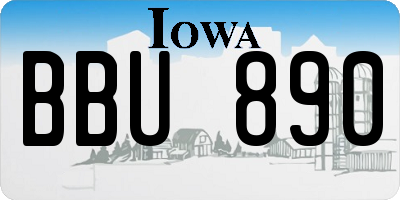 IA license plate BBU890