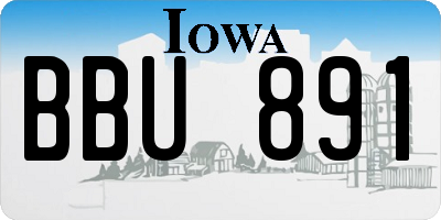 IA license plate BBU891