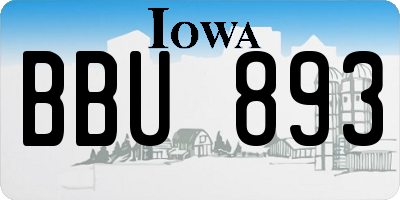 IA license plate BBU893